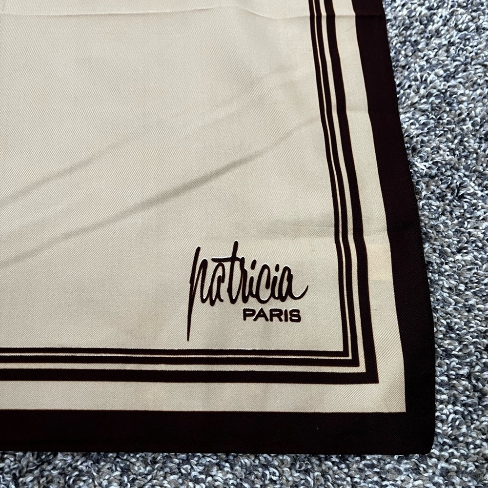 Patricia Paris cream and brown neckerchief one size - Picture 2 of 4